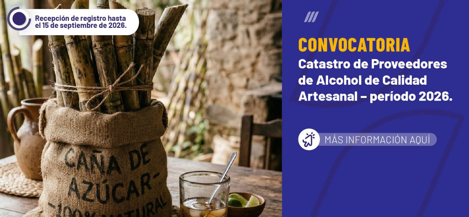 CONVOCATORIA ABIERTA AÑO 2026 REGISTRO DEL CATASTRO DE PROVEEDORES DE ALCOHOL DE CALIDAD ARTESANAL